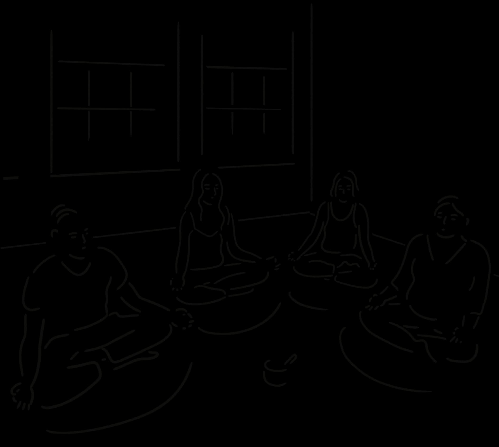 커뮤니티 명상 일러스트